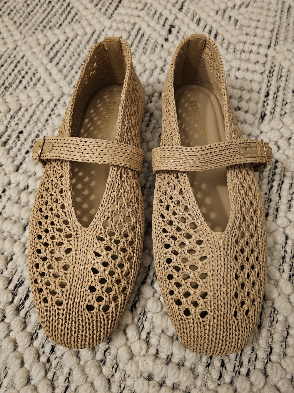 NWT Cushionaire Women's Woven Mary Jane Ballet Flats Size 9.5